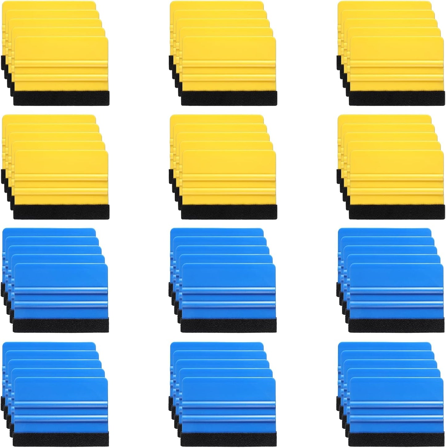 Felt Squeegee for Vinyl Decal Tools, 4 Inch Car Window Windshield Glass Felt Edge Squeegee Vinyl Scraper Applicator Tool for Crafts Car Window Tint Wallpaper Glass Film Application