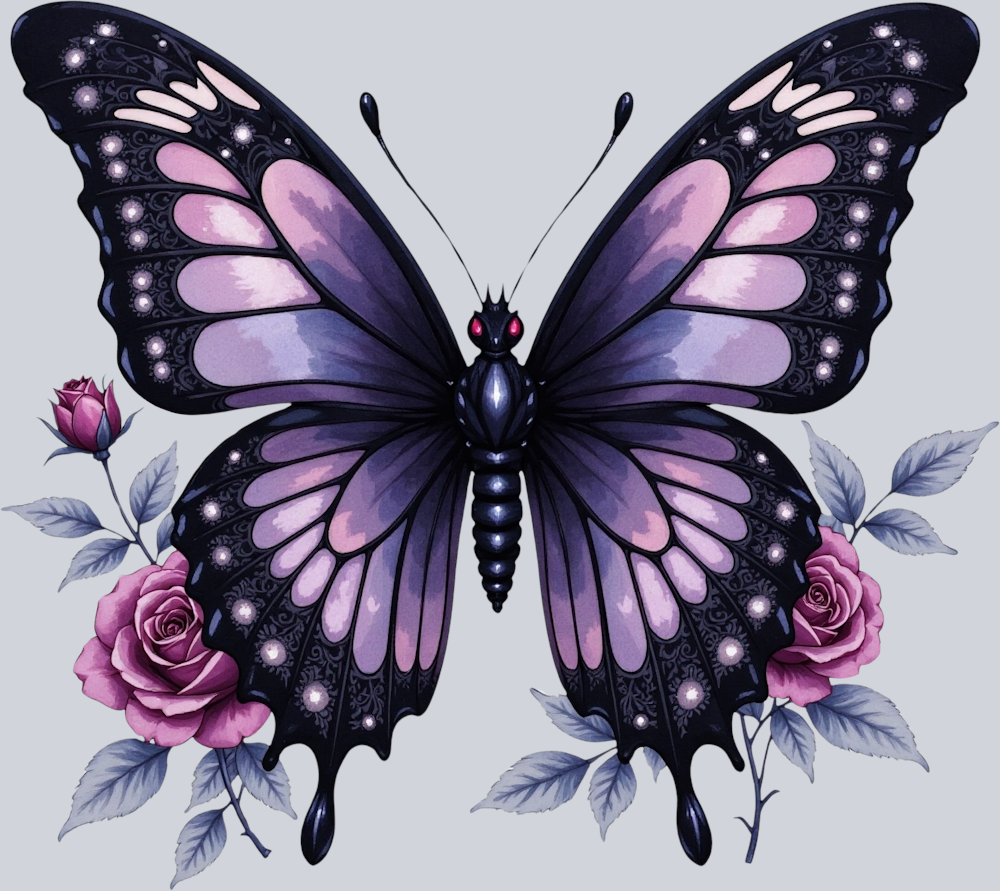 Goth Butterfly Sublimation Clipart (7)