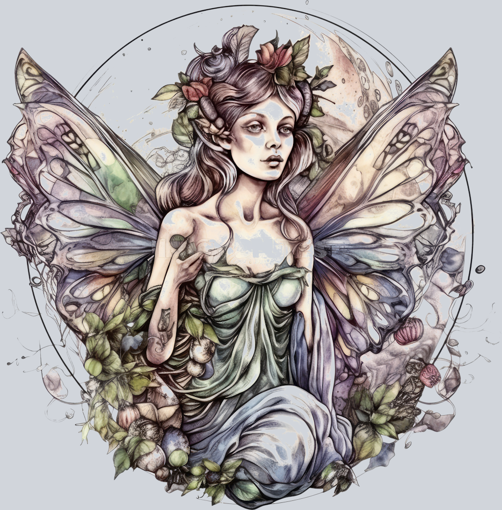 Watercolor Gothic Fairies Clipart (6)