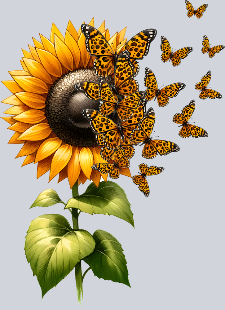 Leopherd Butterfly Sunflower
