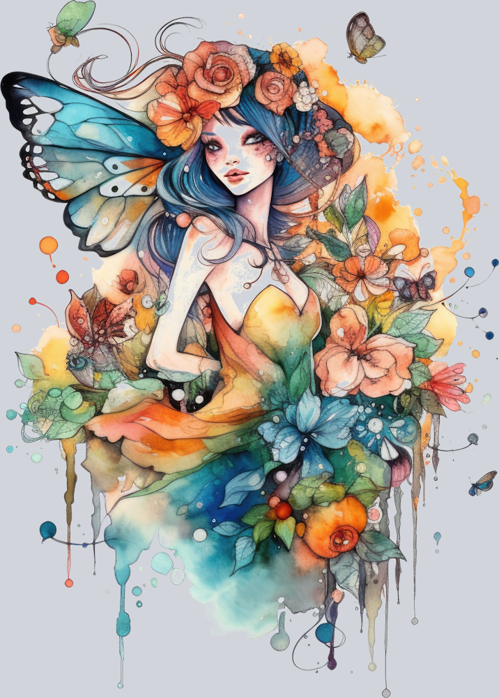 Watercolor Gothic Fairies Clipart (7)