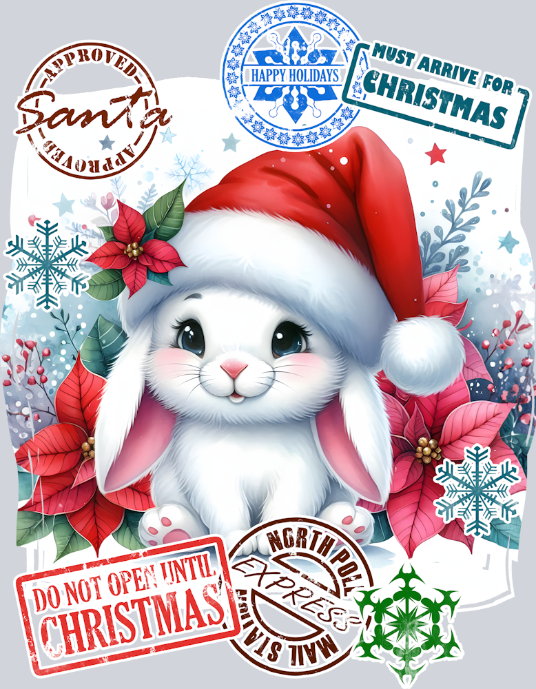 Christmas Bunny with Holiday Stamps (2)