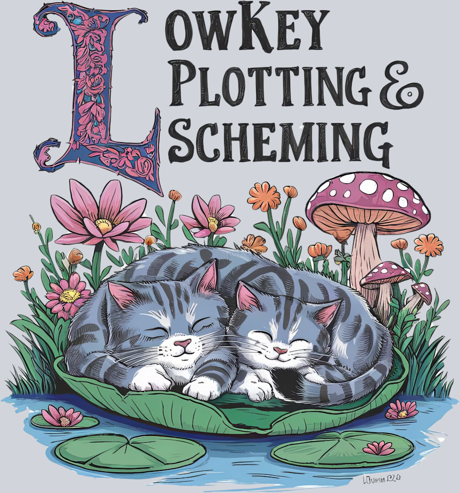 Cats Plotting and Scheming Illustration