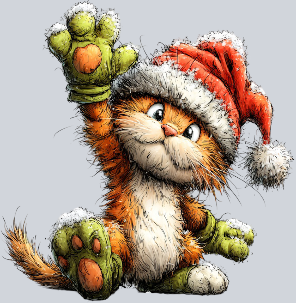 cheerful_cat_santa_hat_with_gifts