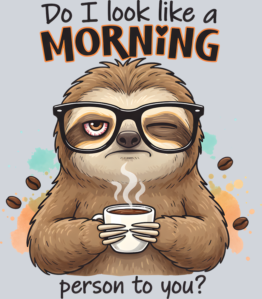Sloth Morning Coffee Mug Design