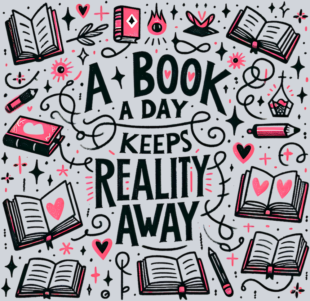 A BOOK A DAY KEEPS REALITY AWAY PNG