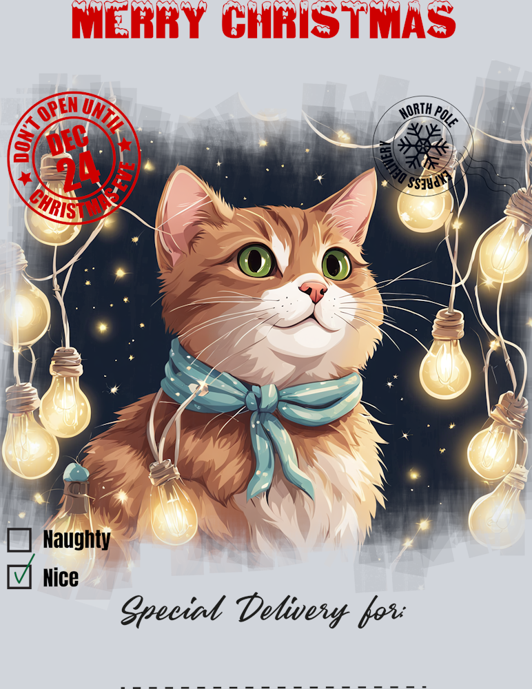 Christmas Cat Delivery Design