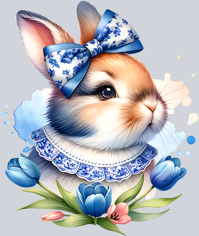 BUNNY BLUE BOW 2 PNG