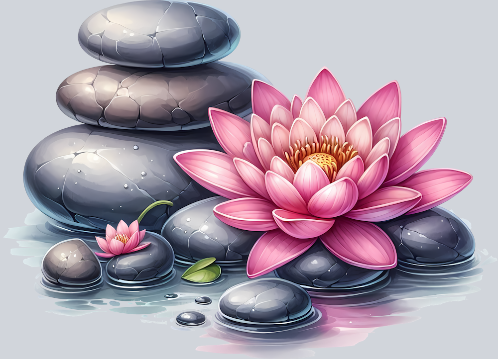 lotus-flowers-and-stones