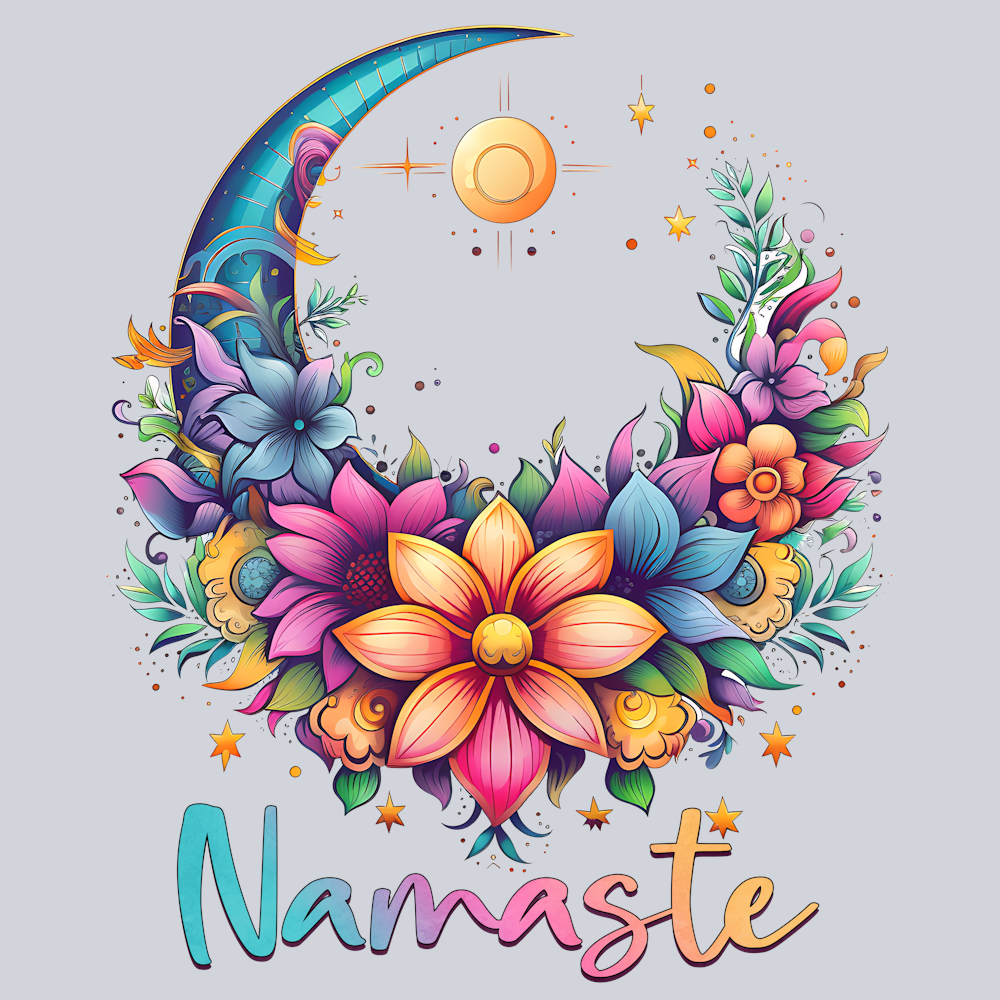 colorful floral namaste design
