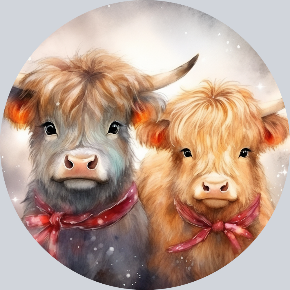 Highland Cows Christmas Ornaments (2)