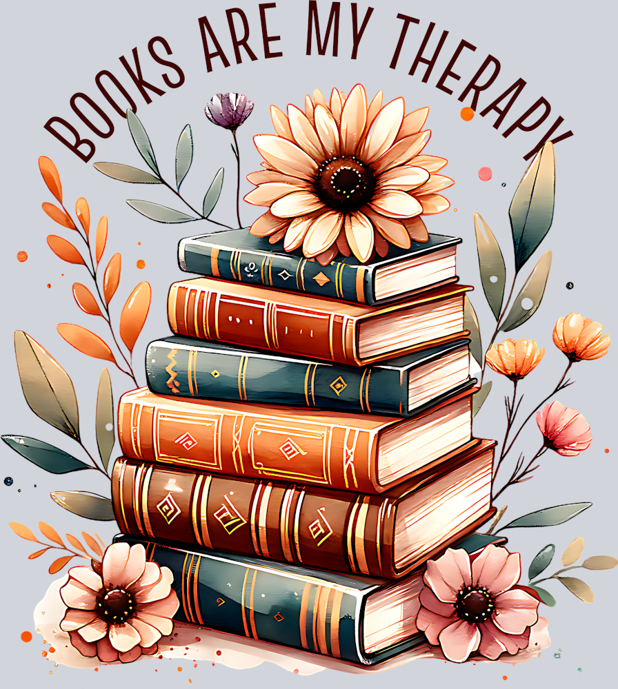 BOOKS ARE MY THERAPY PNG