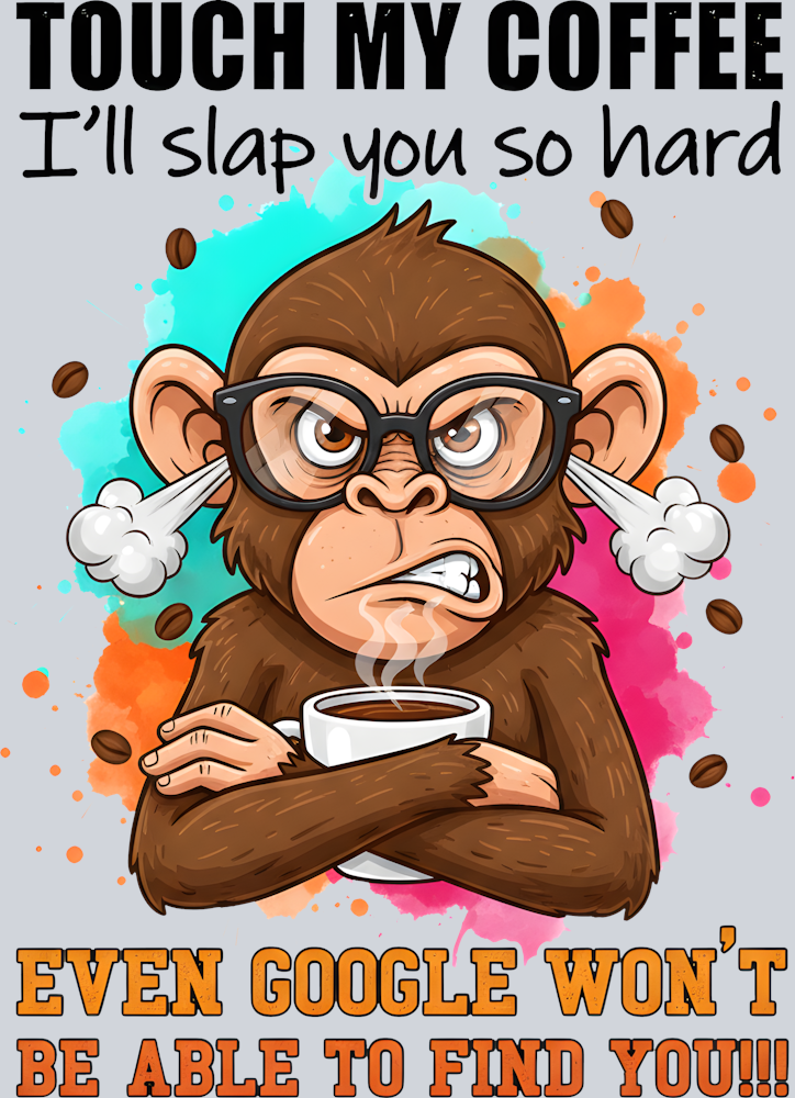 Angry Monkey Coffee Mug Design