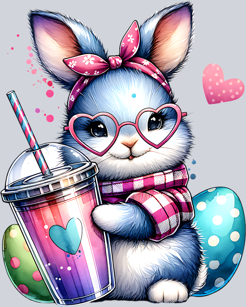 BUNNY HOLDING A TUMBLER PNG