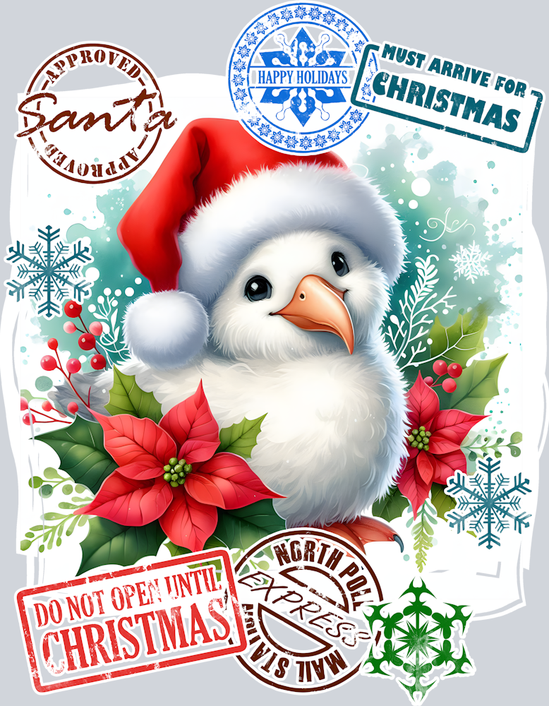 Christmas Bird with Santa Hat