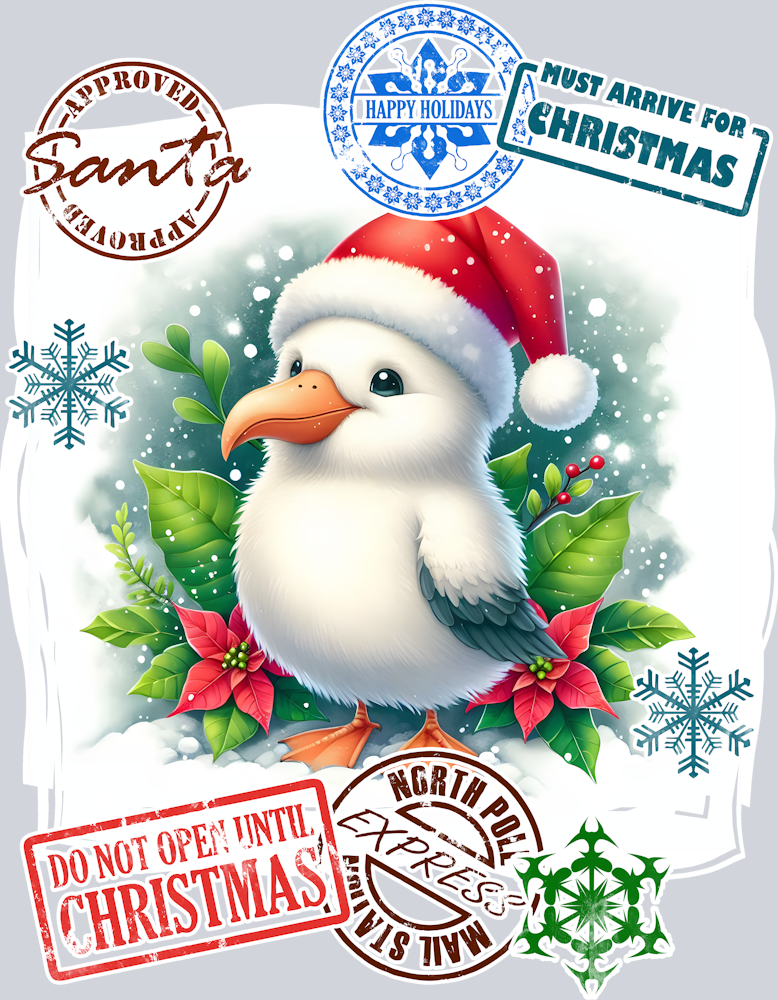 Christmas Bird with Holiday Stamps