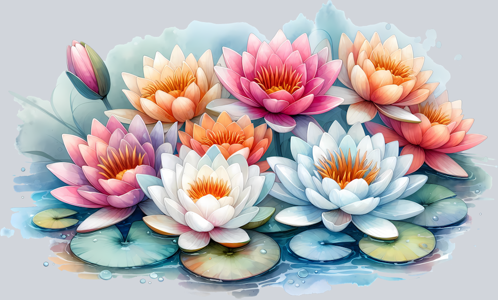 colorful-water-lilies-illustration