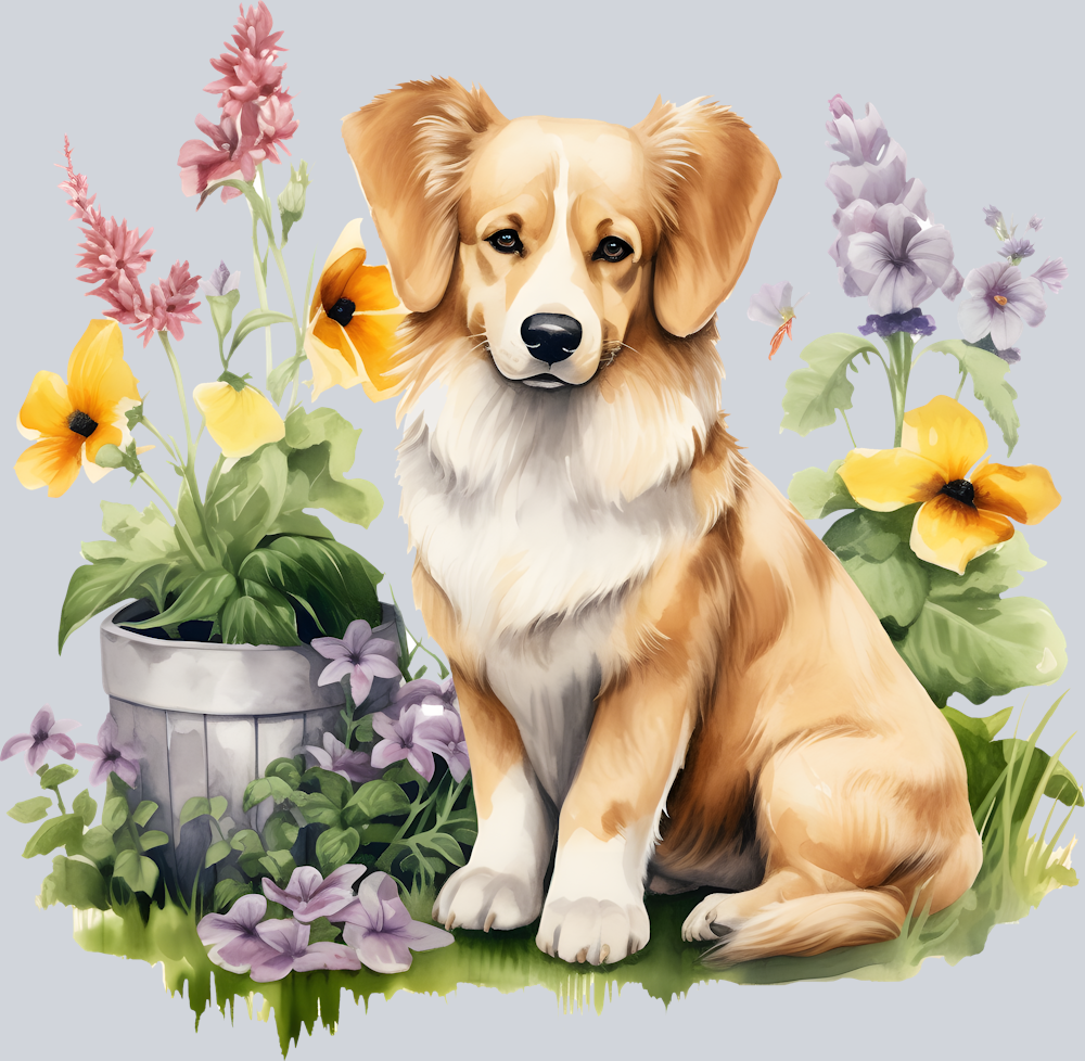dog-with-flowers-illustration (2)