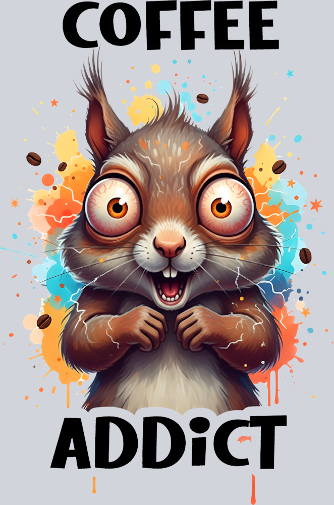 Coffee Addict Squirrel Design