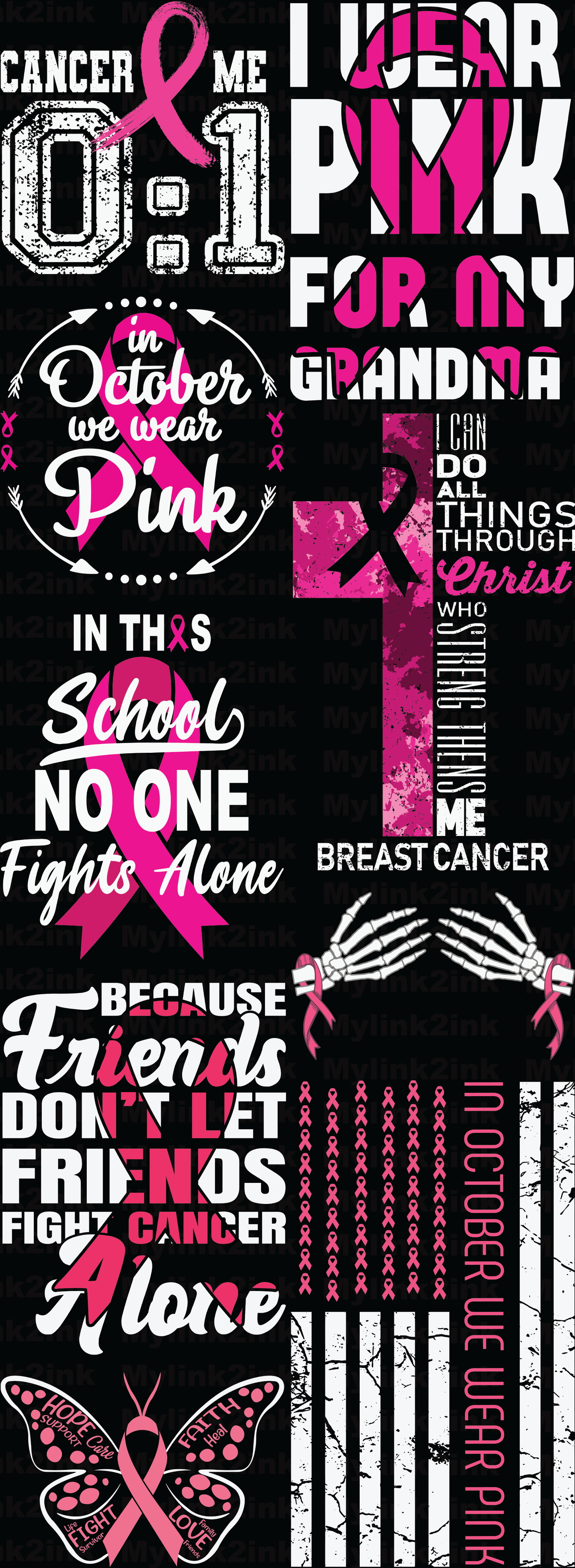 Breast Cancer Awareness Premade Gang Sheet 22 x 60 (03)