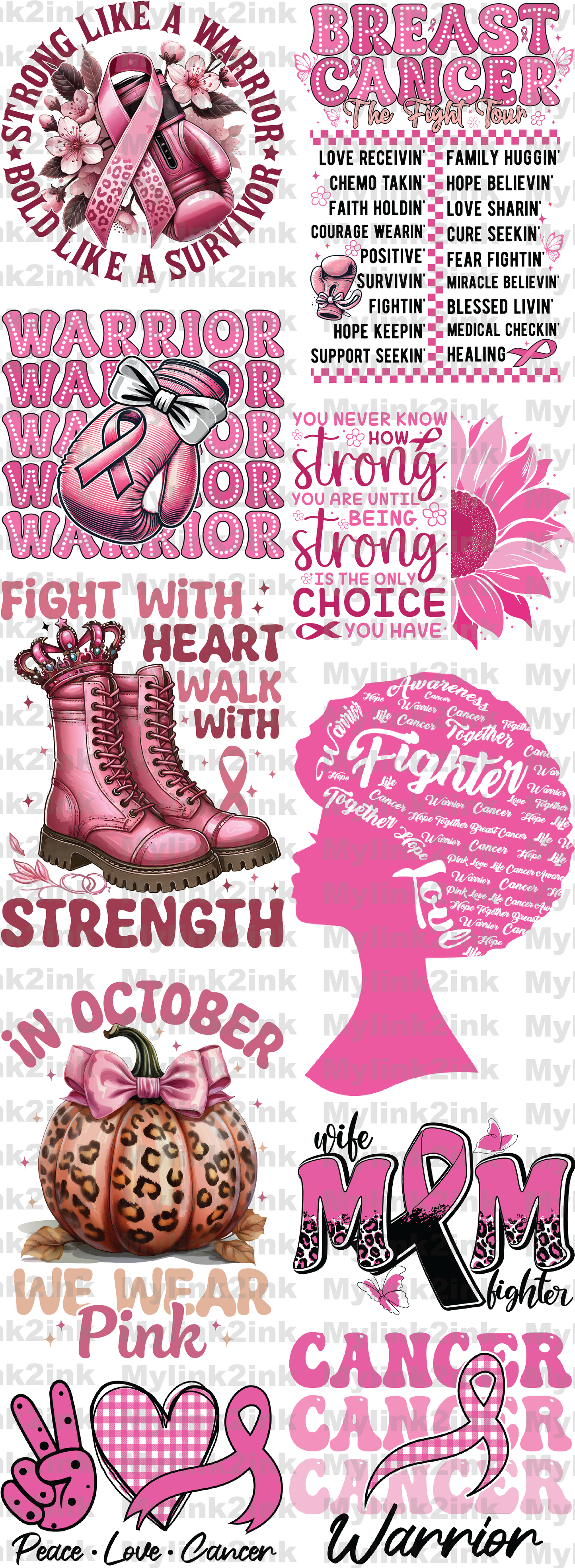 Breast Cancer Awareness Premade Gang Sheet 22 x 60(02)