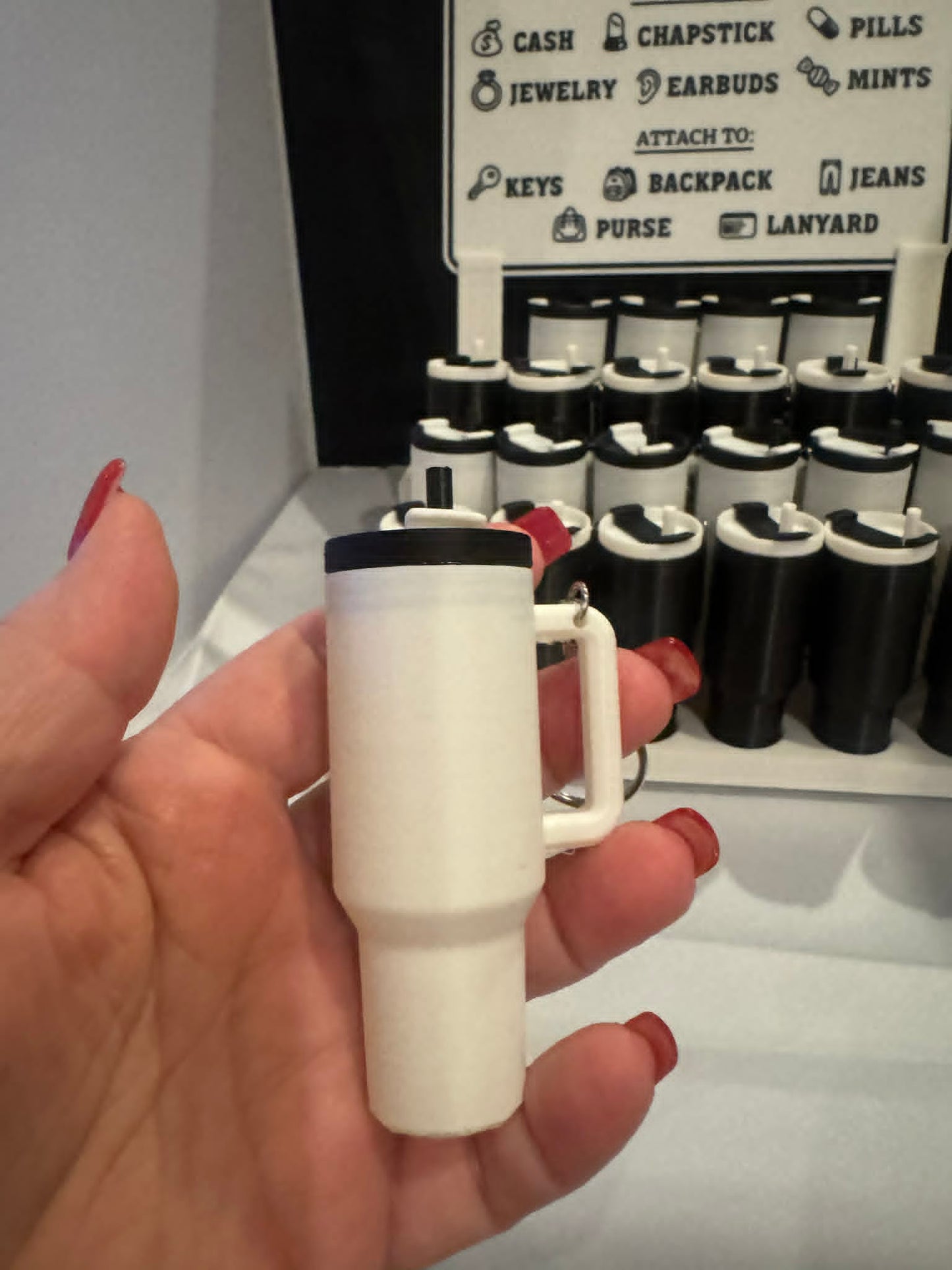 Mini Tumbler Keychain Display Kit – Stand + 24 Storage Tumblers | Retail Counter Display Set