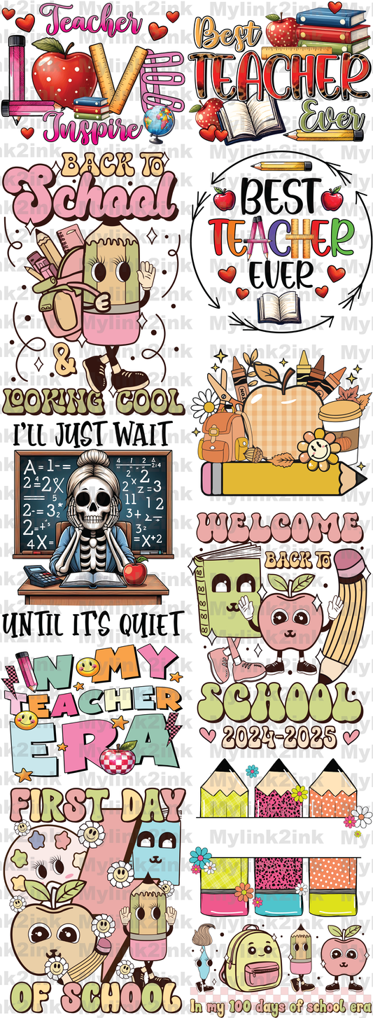 Back to School Premade Gang Sheet 1- 22 x 60