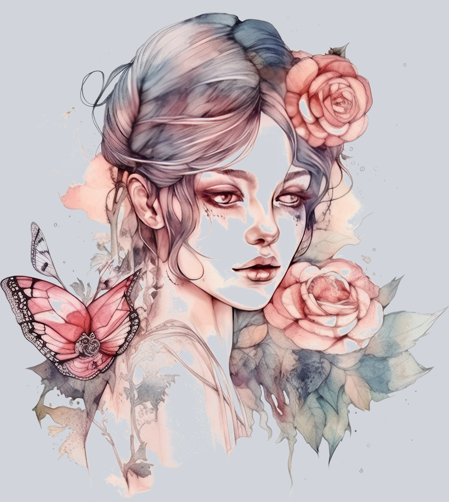 Watercolor Gothic Fairies Clipart (2)