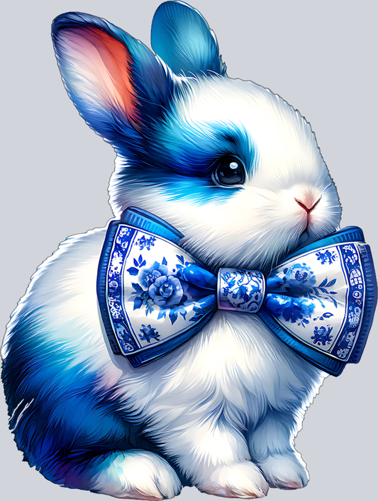 BUNNY BLUE AND WHITE PNG