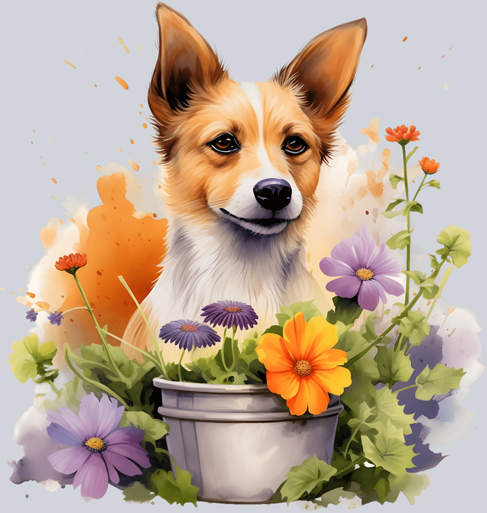 dog-with-flowers-illustration