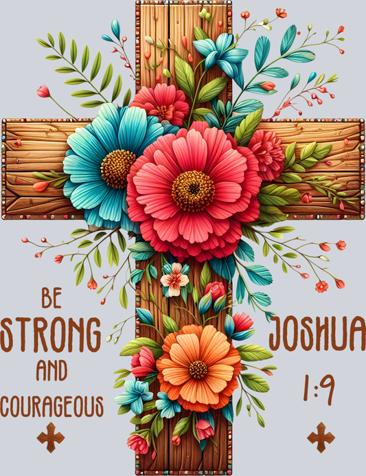 strong_faith_flower_cross_joshua_1_9