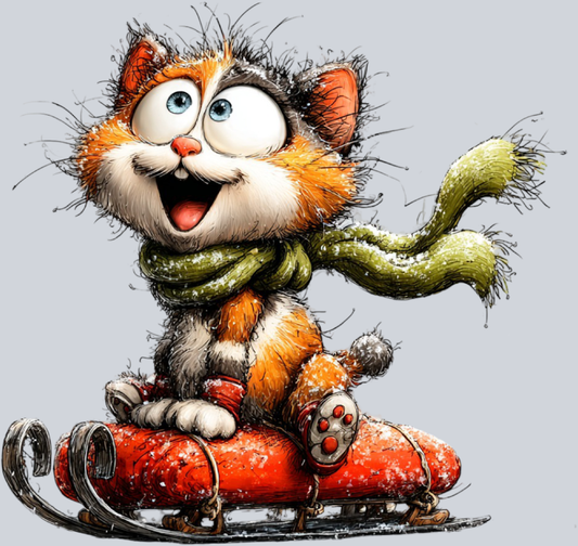 cute_cat_sledding_winter_scene