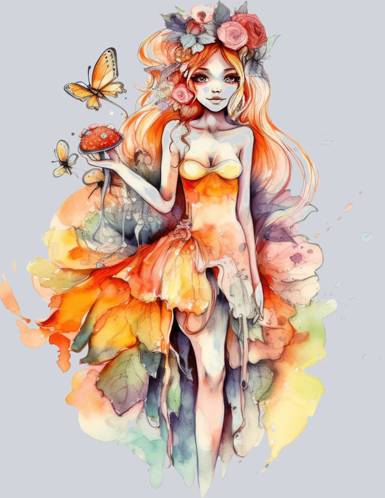 Watercolor Gothic Fairies Clipart (9)