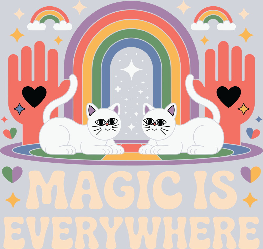 magic_is_everywhere_hippie_cats_rainbow