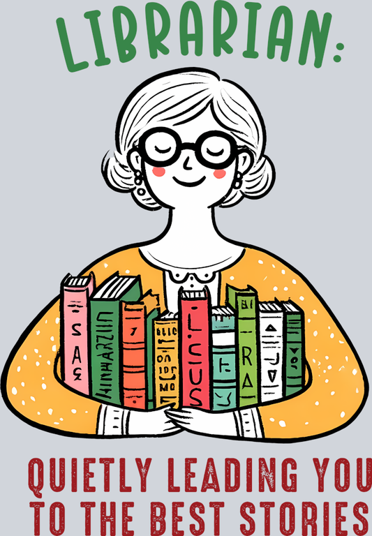 librarian with books illustration