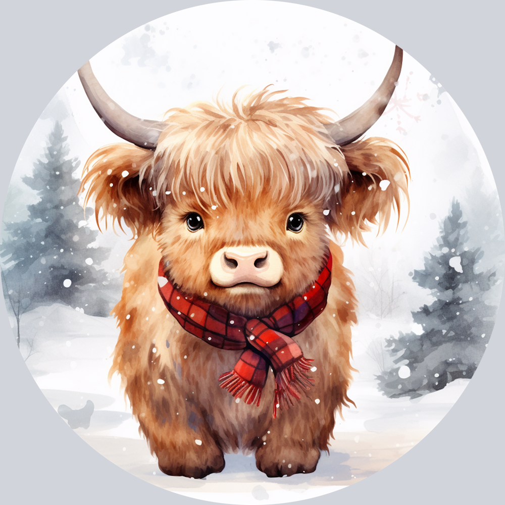 Highland Cow Winter Ornament
