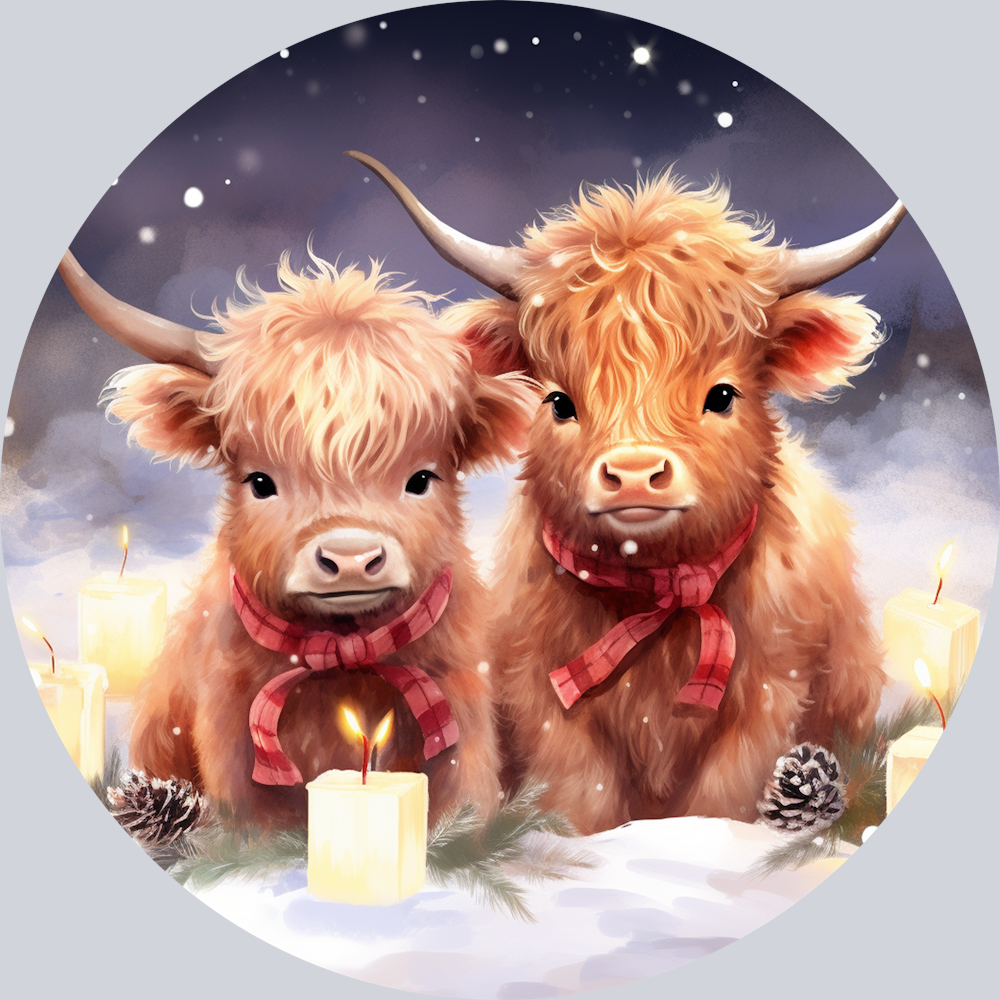 Highland Cows Christmas Ornaments