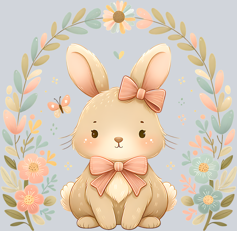 BUNNY IN FLOWER ARCH PNG