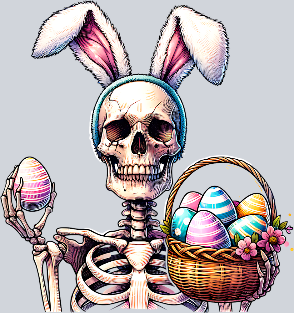 SKELETON WEARING BUNNY EARS PNG