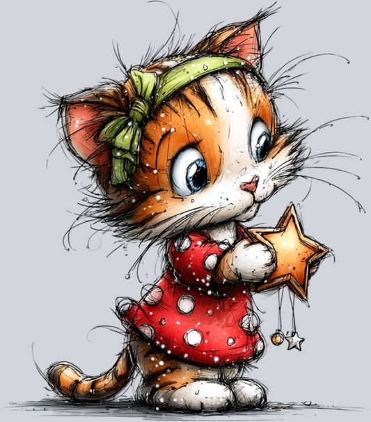 cute_cat_with_star_red_dress