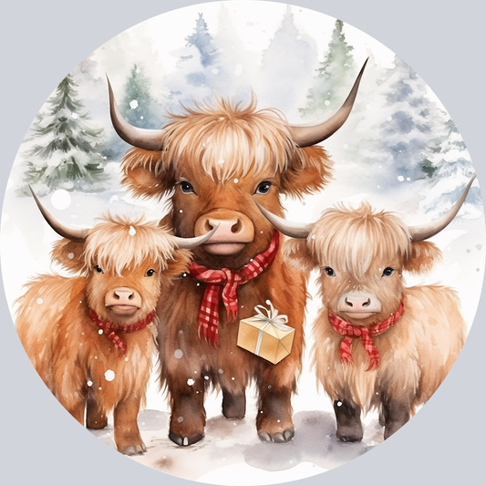 Highland Cows Christmas Ornaments (1)
