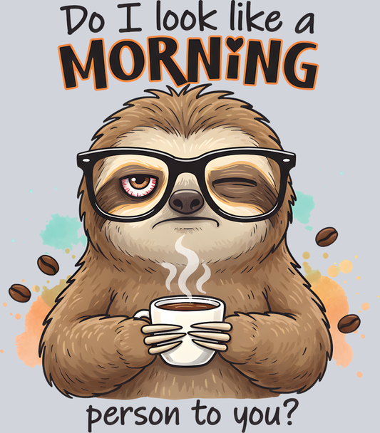 Sloth Morning Coffee Mug Design