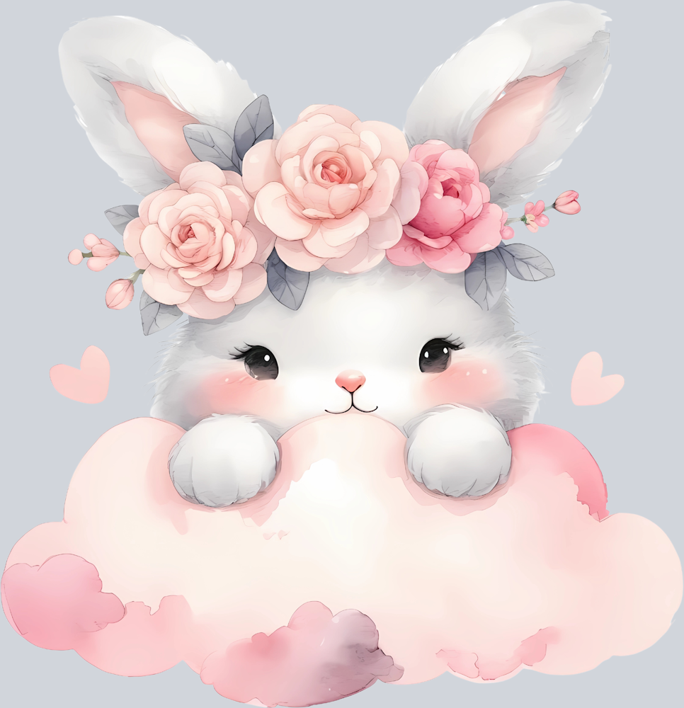 Cute bunny with floral crown