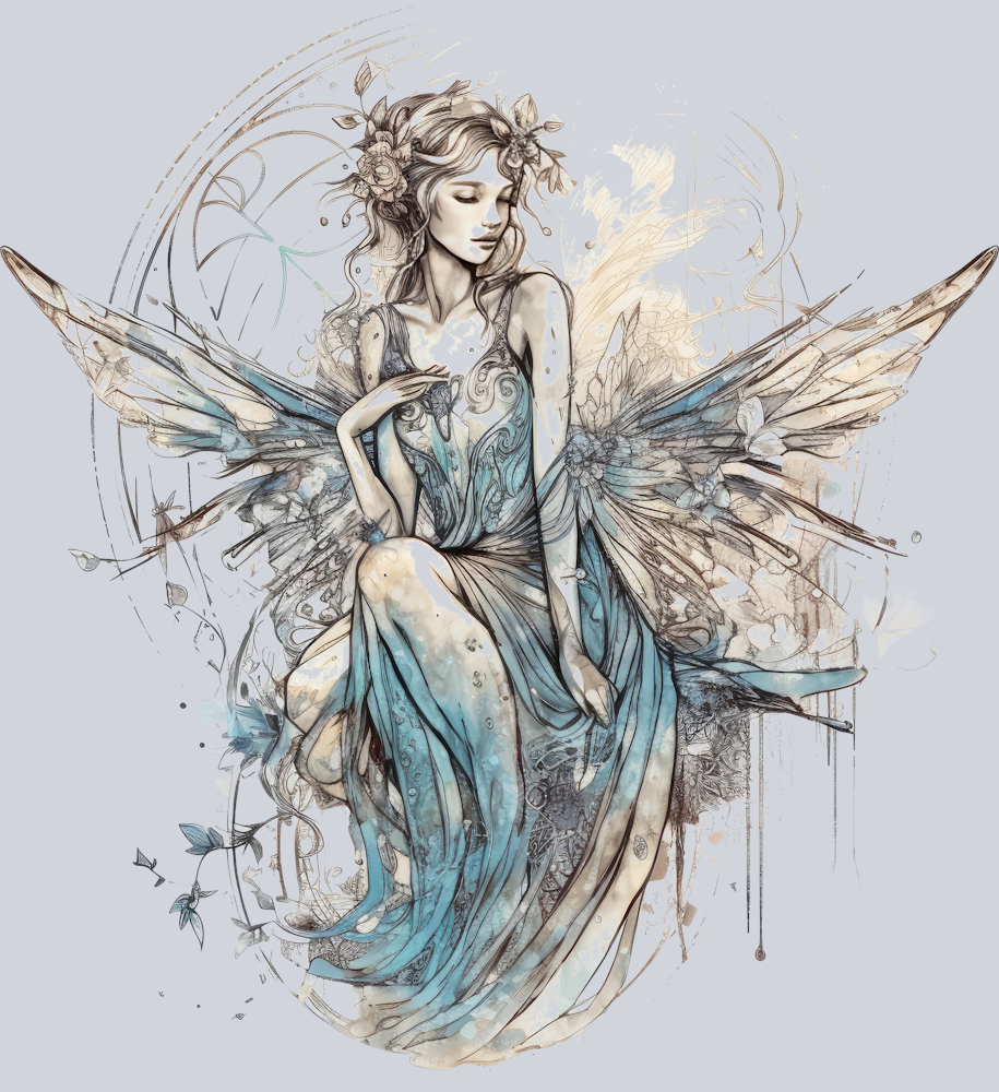 Watercolor Gothic Fairies Clipart (4)
