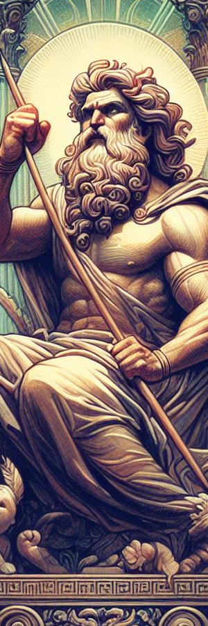 Greek God with Staff and Beard