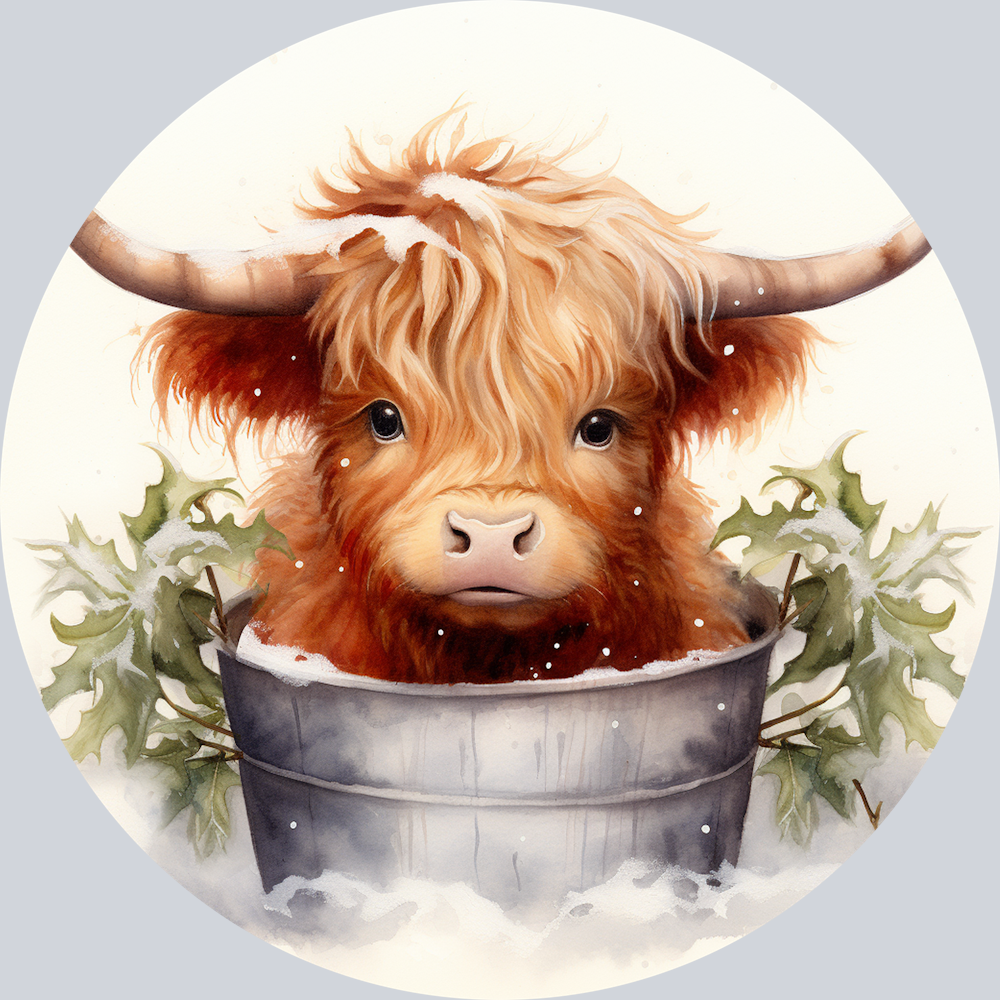 Highland Cow Holiday Ornament