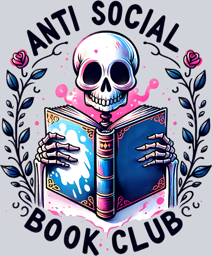 ANTI SOCIAL BOOK CLUB SKELETON WATERCOLOR PNG