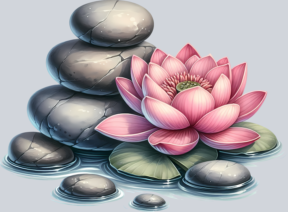 lotus-flower-and-stones-design