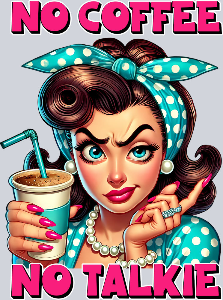 Grumpy Housewife-No Coffee No Talkie-Pin Up