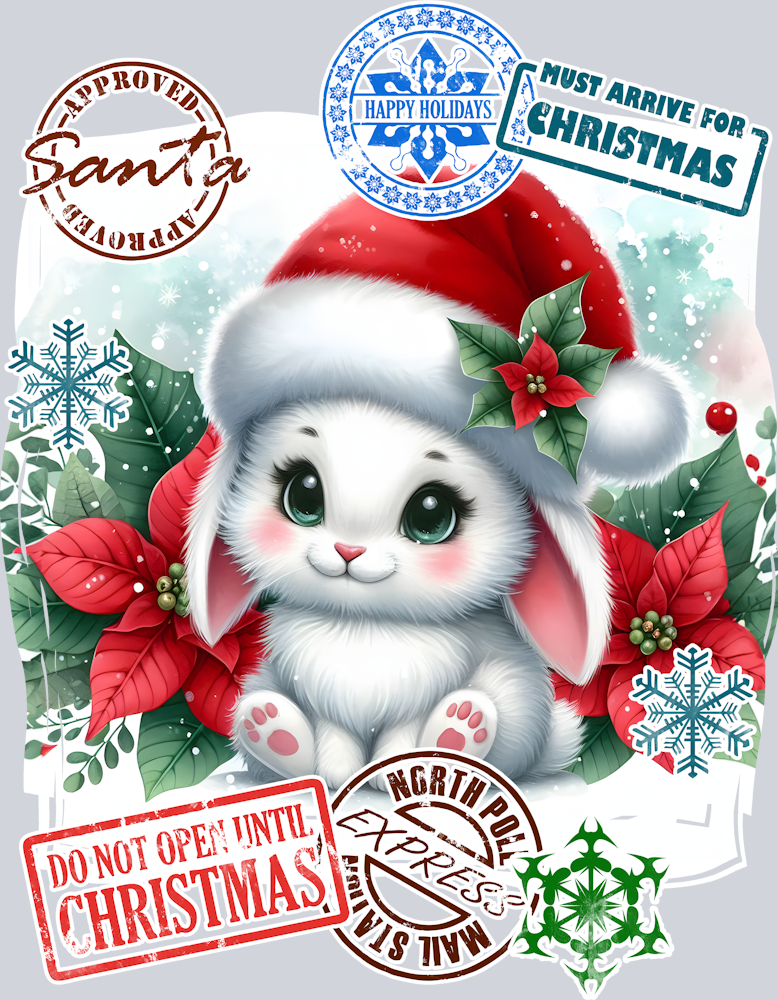 Christmas Bunny with Holiday Stamps (3)